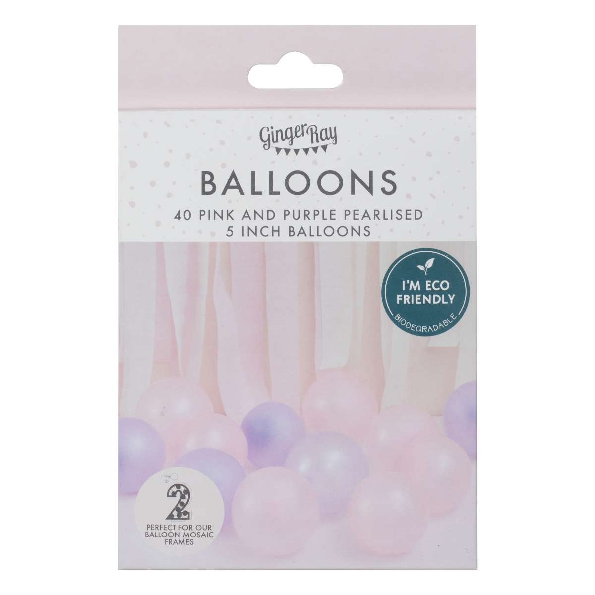 40 Balloon Pack - 5 Inch - Pink and Lilac Pearl