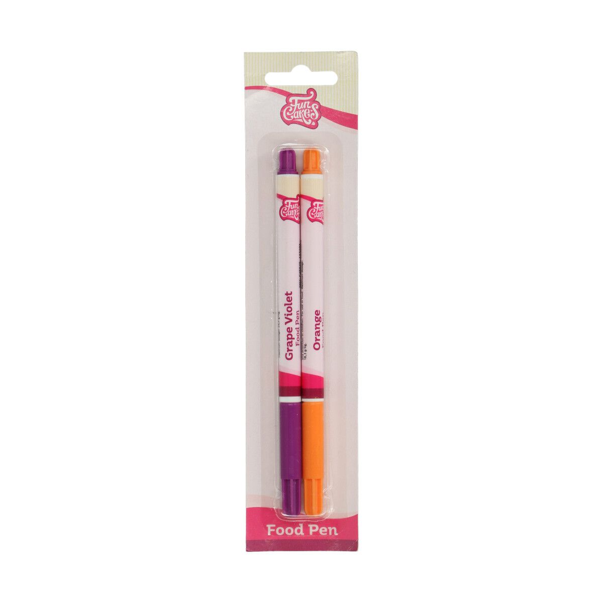 FUNCAKES FOOD PEN LILA-ORANGE SET/2