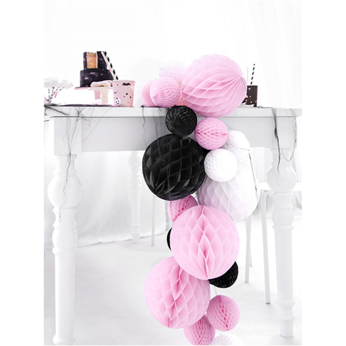 Partydeko - 1 Wabenball XL - Ø 20cm - Weiß