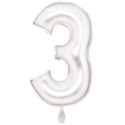 Balloon XXL - Zahl 0-9 - Silk Lustre Weiß