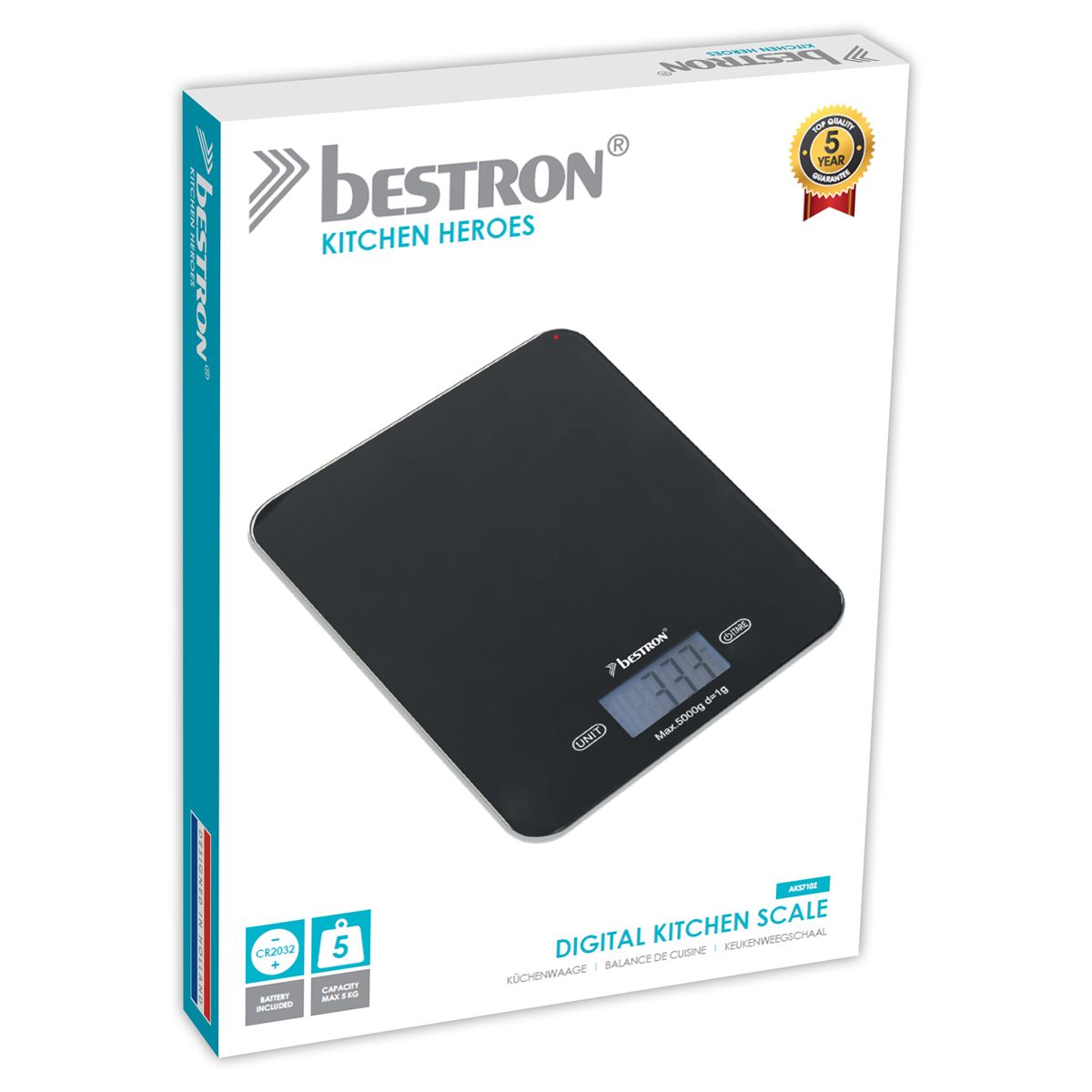 Bestron digitale Küchenwaage schwarz