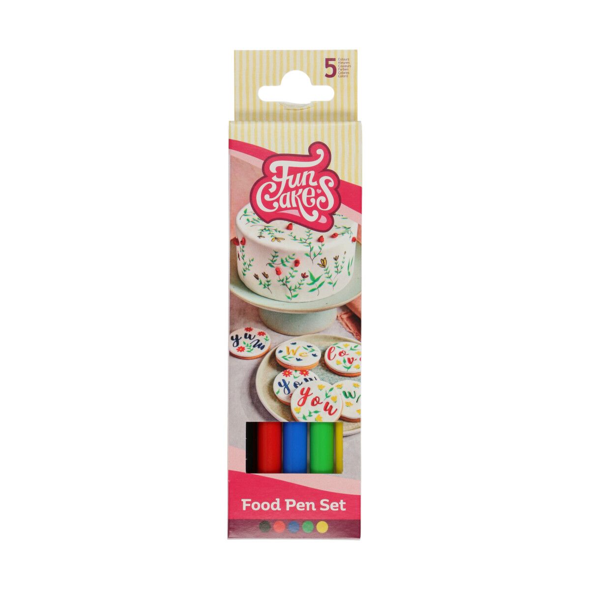 FUNCAKES FOOD PEN PRIMÄRFARBEN SET/5