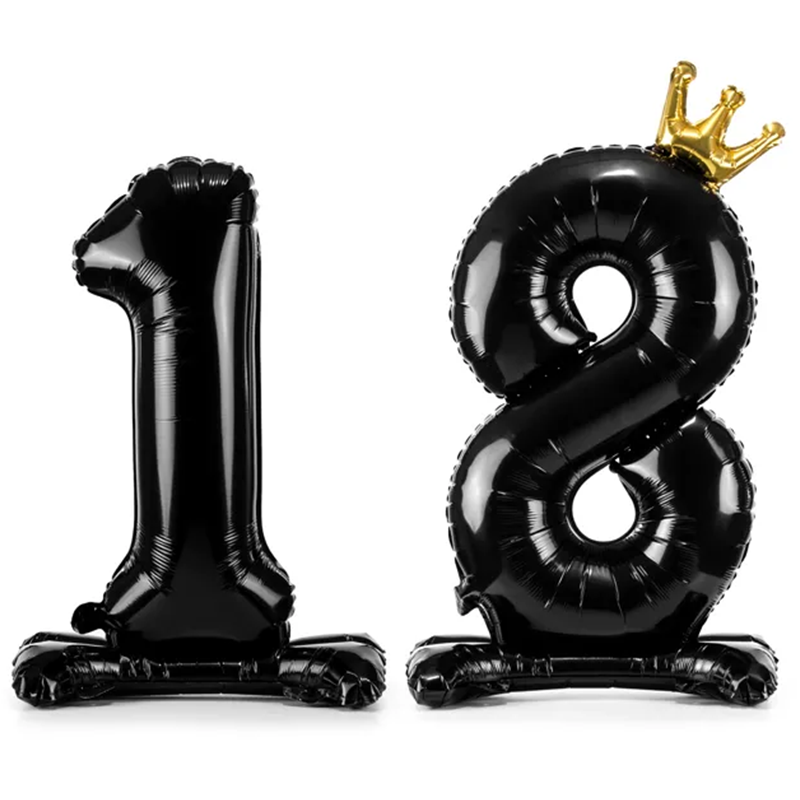 Dekoballon - 1 Ballon Set XXL mit Standfuß - Zahl 18