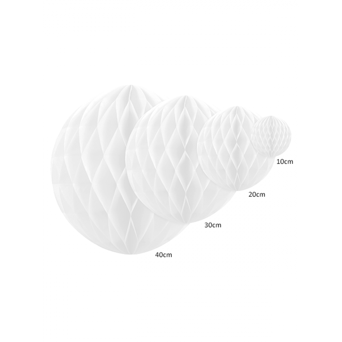 Partydeko - 1 Wabenball XL - Ø 20cm - Weiß