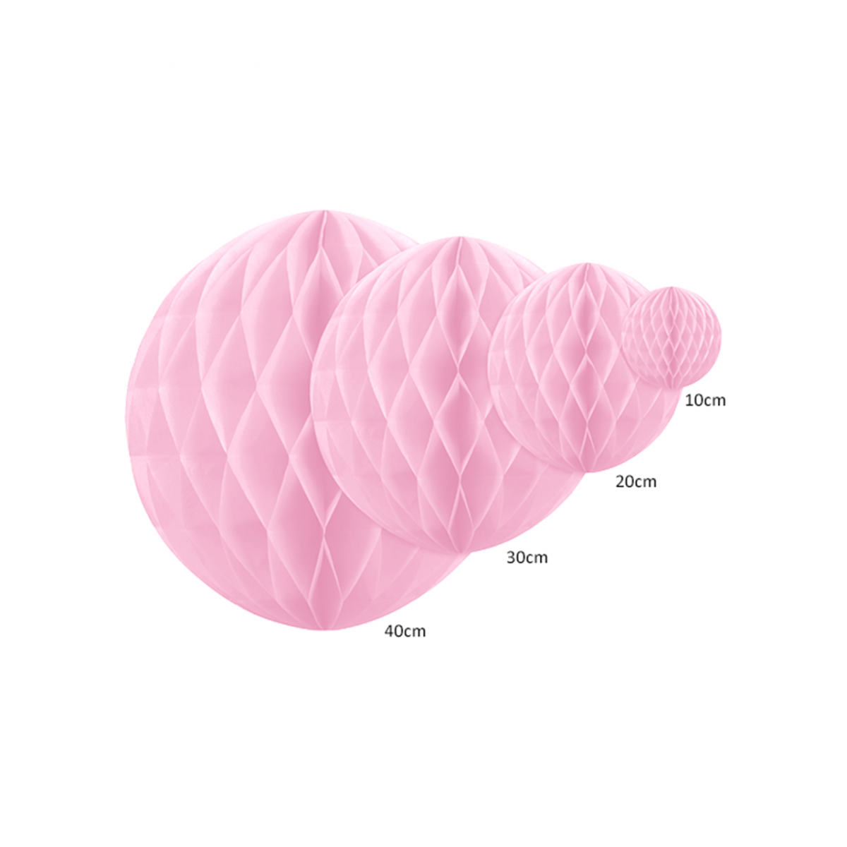 Partydeko - 1 Wabenball XL - Ø 20cm - Rosa