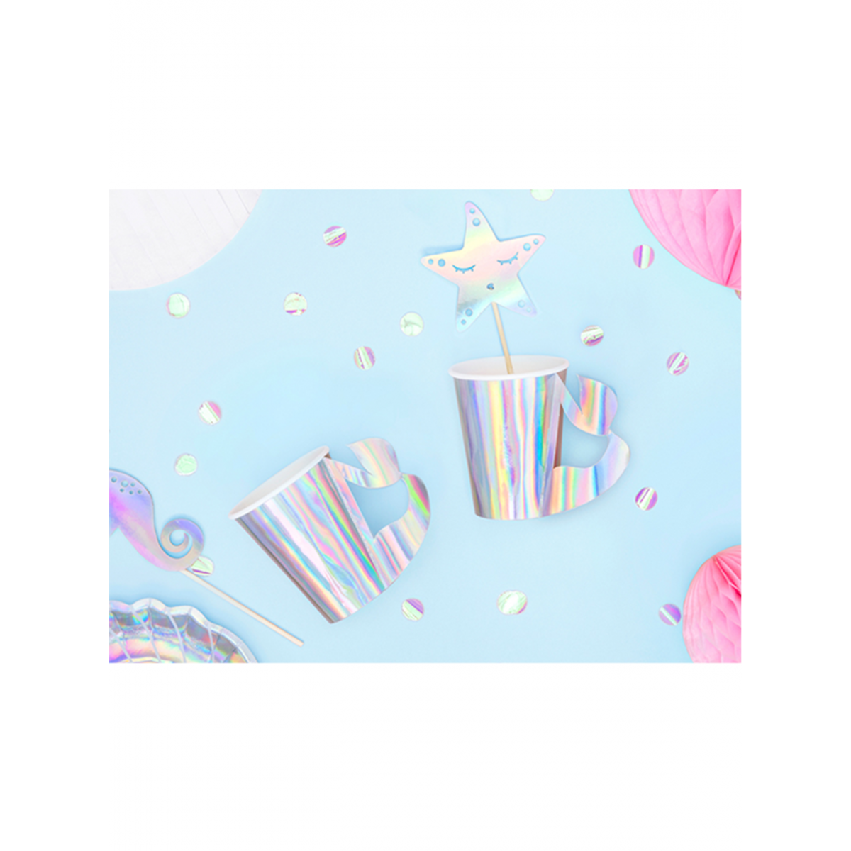 6 Pappbecher Trend - 220ml - Mermaid