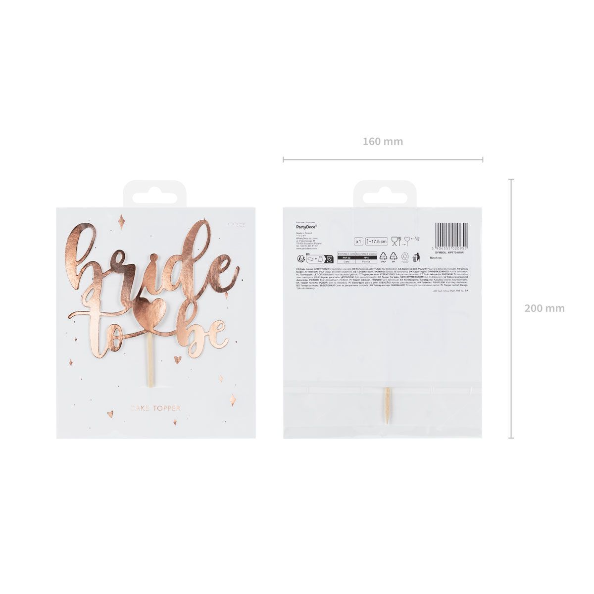 PARTYDECO TORTENTOPPER BRAUT - ROSE GOLD