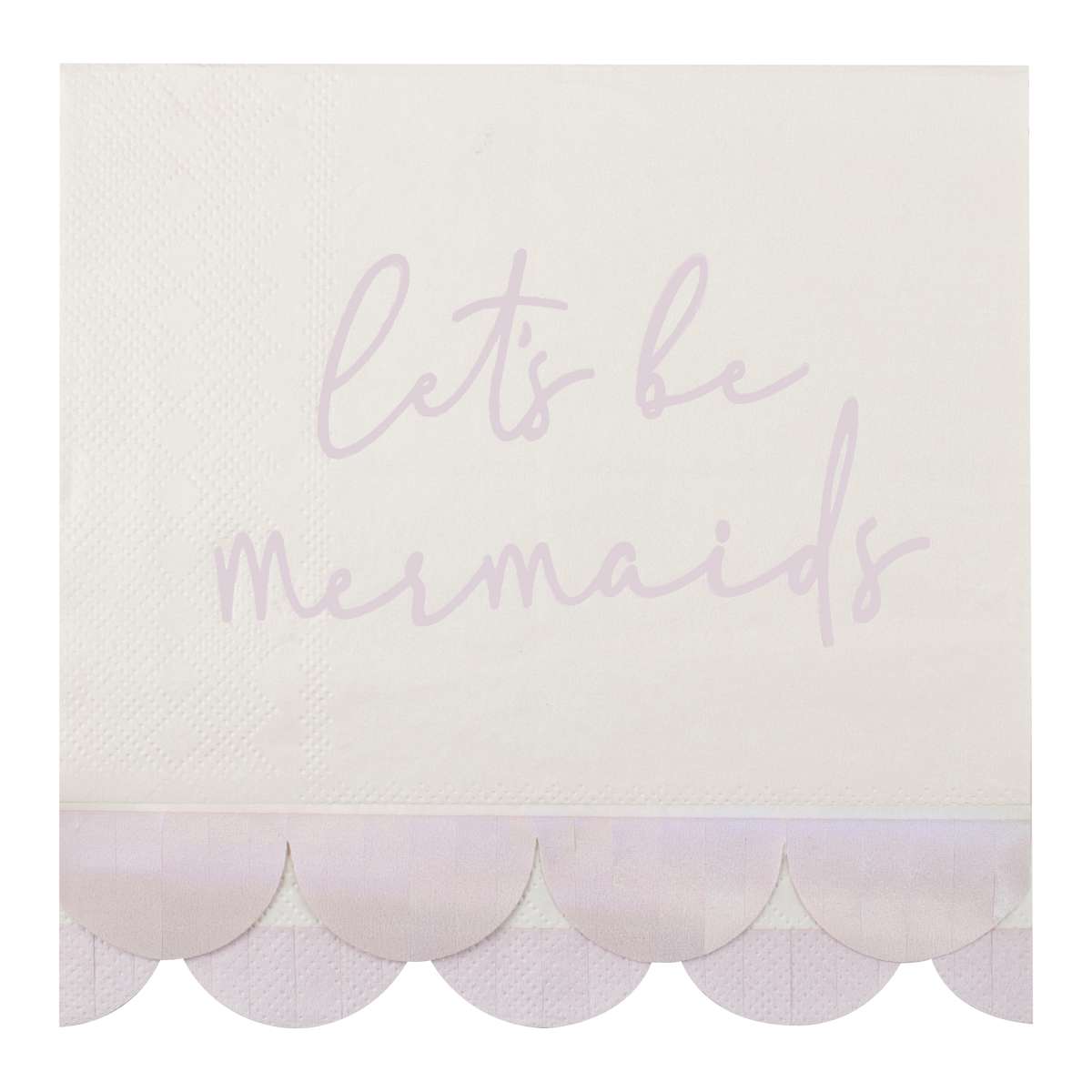 16 Servietten - Let's Be Mermaids with Scalloped Fringe - Iridescent and Pink