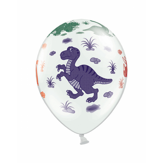  6 Motivballons - Ø 30cm - Dinosaurier