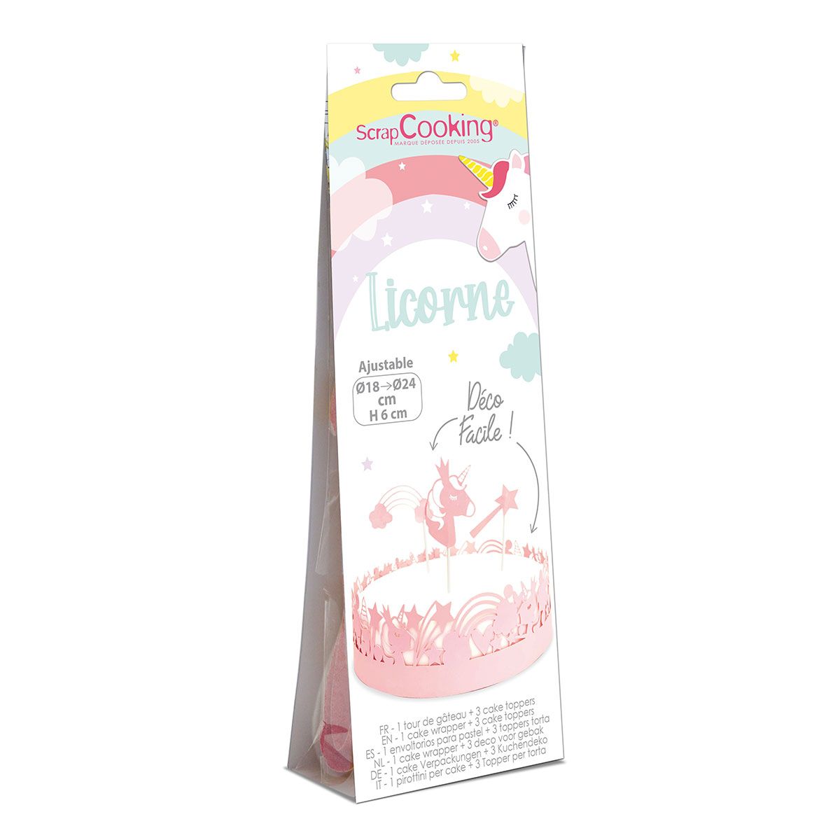 SCRAPCOOKING CAKE WRAPPER & TOPPER EINHORN