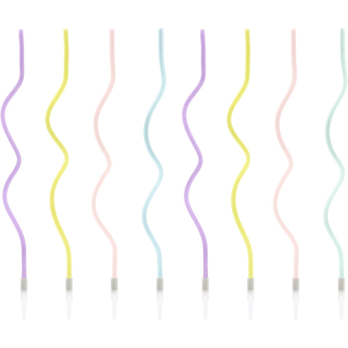 PARTYDECO GEBURTSTAGSKERZEN CURL MIX 16 CM PK/8