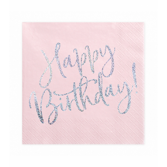 20 Servietten Trend - 33cm - Happy Birthday Shine