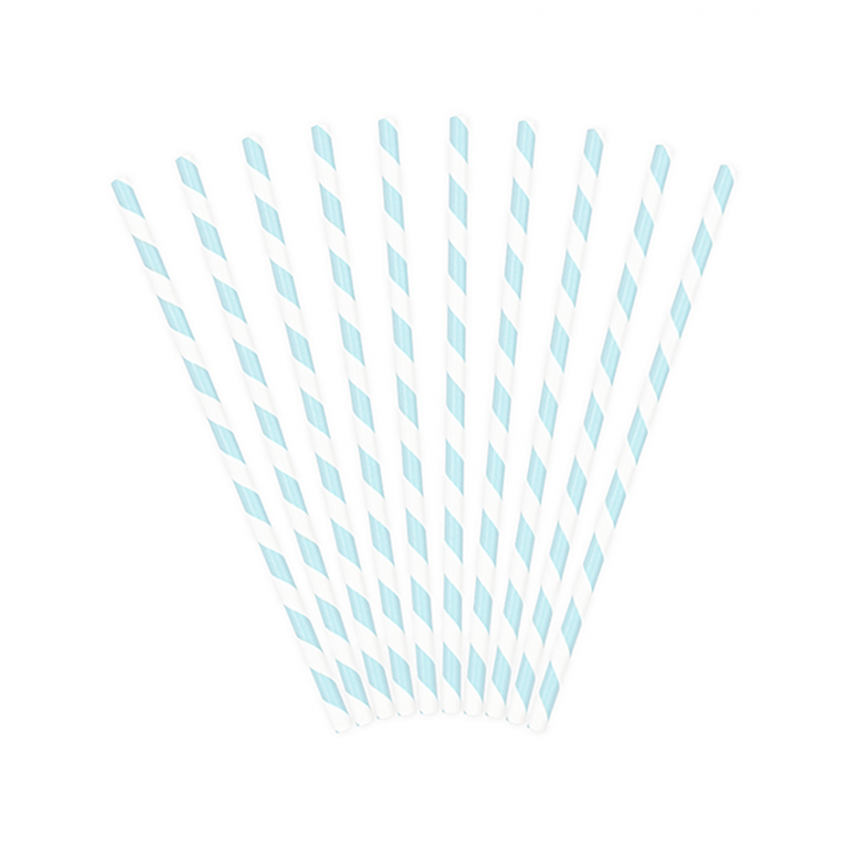  10 Papierstrohhalme - Mix - Hellblau