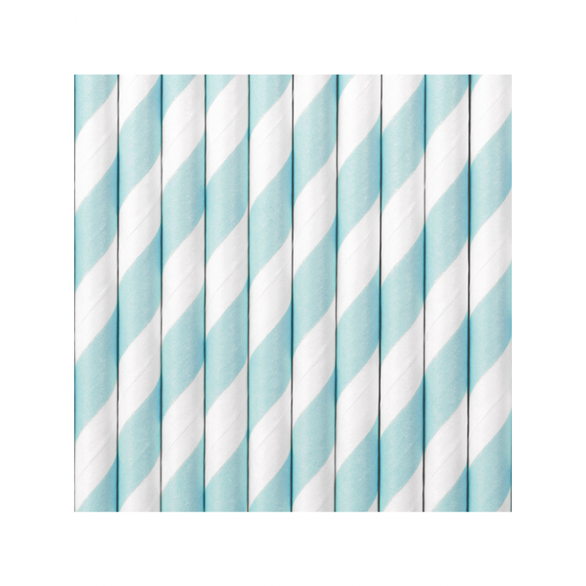  10 Papierstrohhalme - Mix - Hellblau