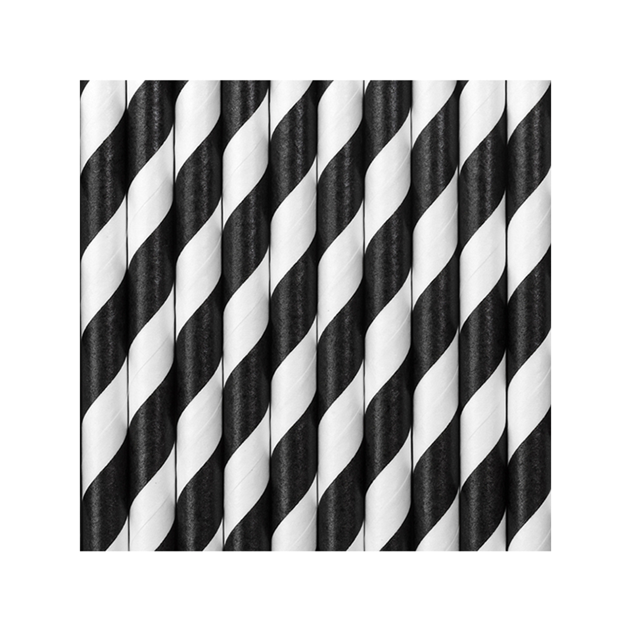  10 Papierstrohhalme - Mix - Schwarz