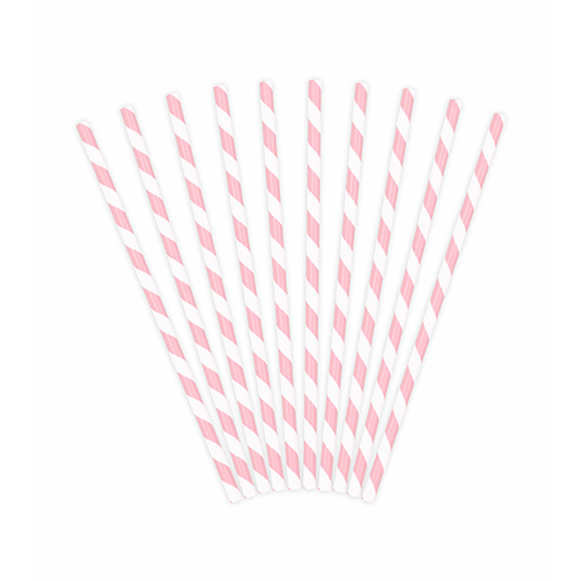 10 Papierstrohhalme - Mix - Rosa