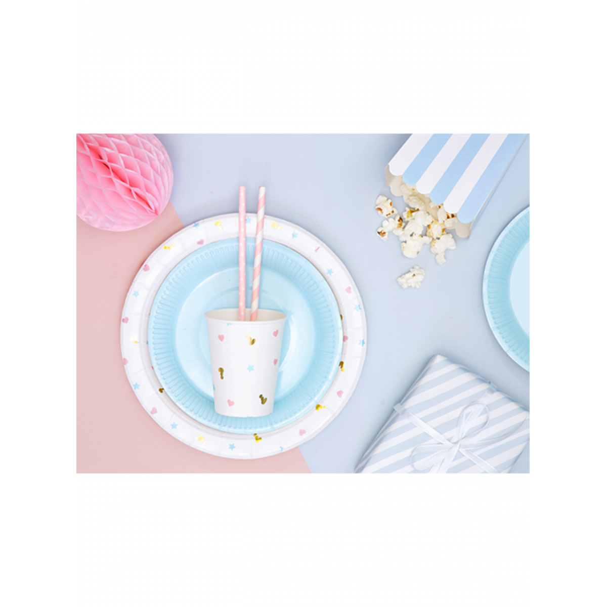 10 Papierstrohhalme - Mix - Rosa