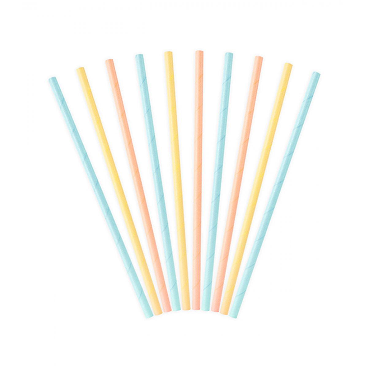  10 Papierstrohhalme - Bunt Pastell