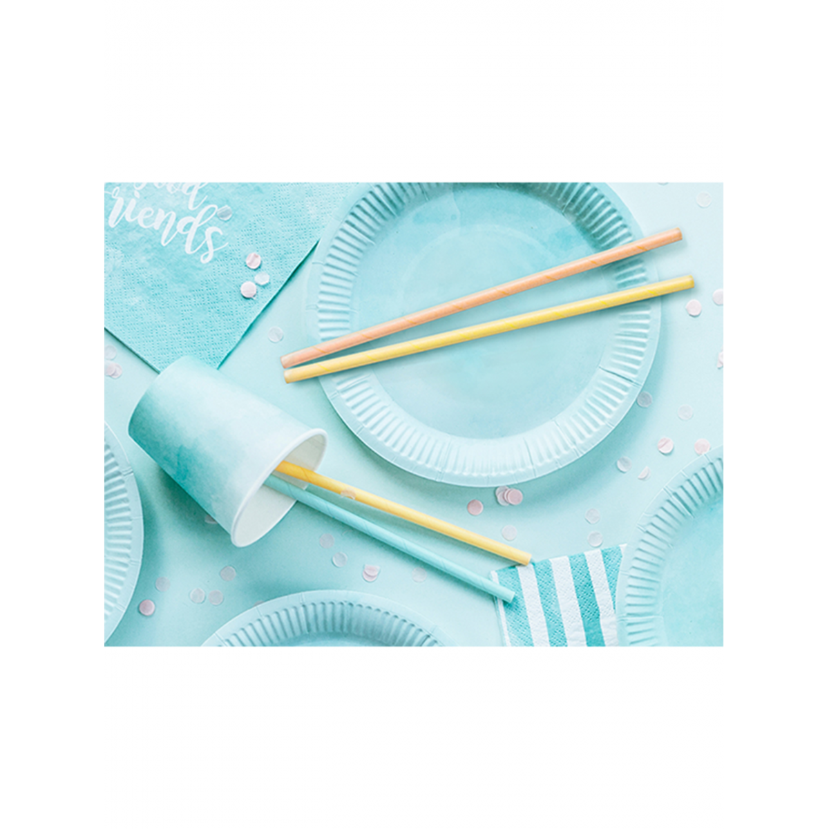  10 Papierstrohhalme - Bunt Pastell