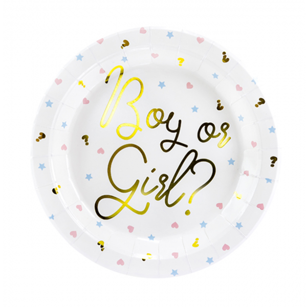 6 Pappteller Trend - Ø 23cm - Boy or Girl