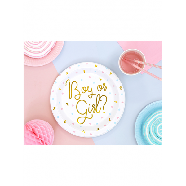 6 Pappteller Trend - Ø 23cm - Boy or Girl